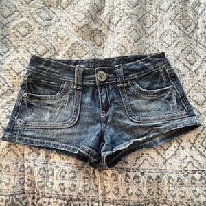 Vtg Aeropostale Micro Mini Denim Shorts Sz 5/6 Hippy Twee Festival
